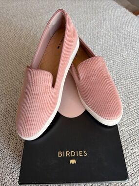 Birdies Rose Pink Corduroy Slip-On Flats